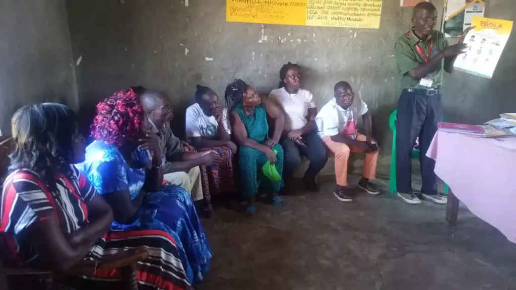 Community members attending a health awareness session at Mayanja Chief’s Office, organized by Destiny Impact CBO in partnership with Kenya Red Cross Bungoma County.