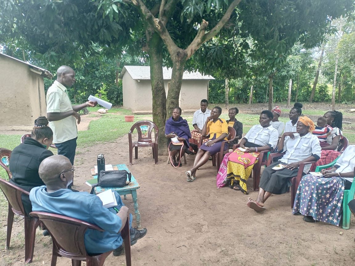 A community meeting under a tree, November 2023