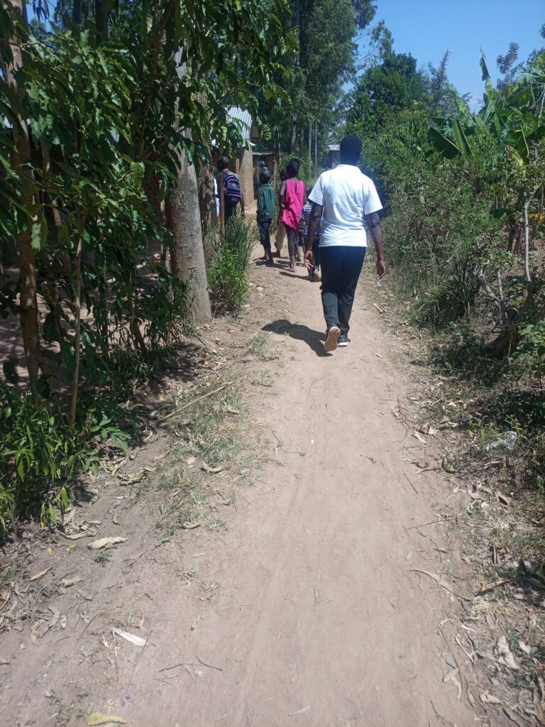 A narrow footpath through the bush in Bungoma, the kind of path girls walk to school